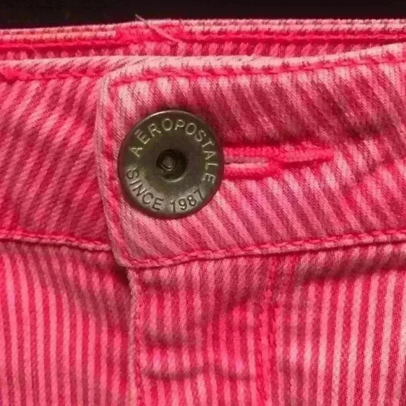 AEROPOSTALE Y2K PINK DENIM RAW HEM MICRO SHORTS/ HOT PANTS CASUAL SUMMER SZ 5/6 - Picture 4 of 9